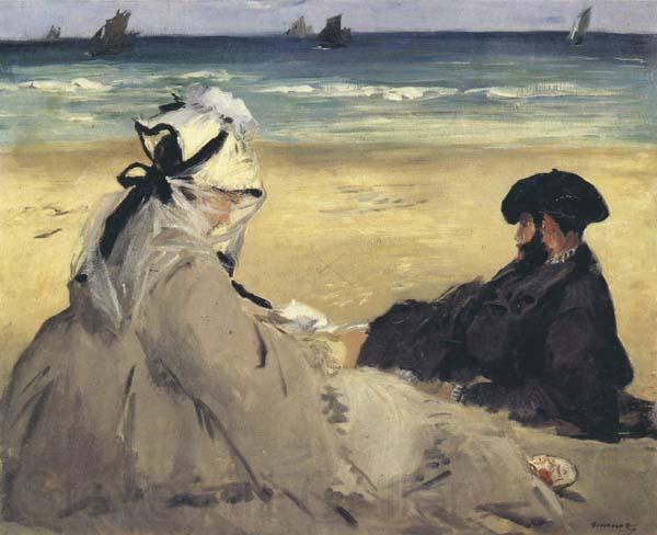 Edouard Manet At the Beach (mk40) Norge oil painting art